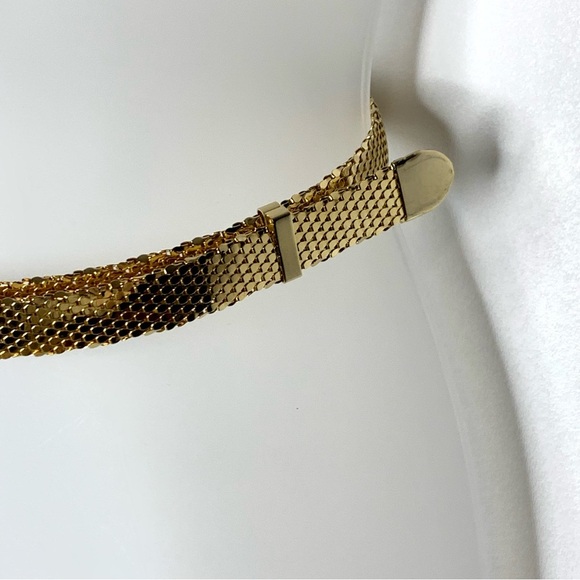 Gold Tone Shiny Snake Scale 70-s 80's Style Disco Retro Slider Womens Belt Sz S - Picture 3 of 8